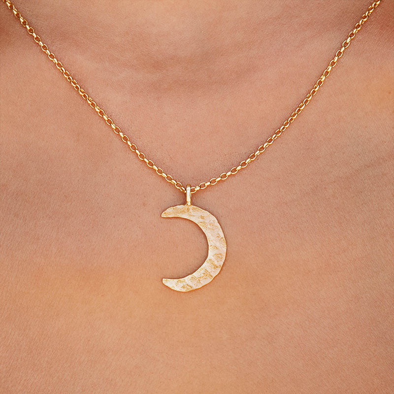 Golden Spirit Crescent Necklace