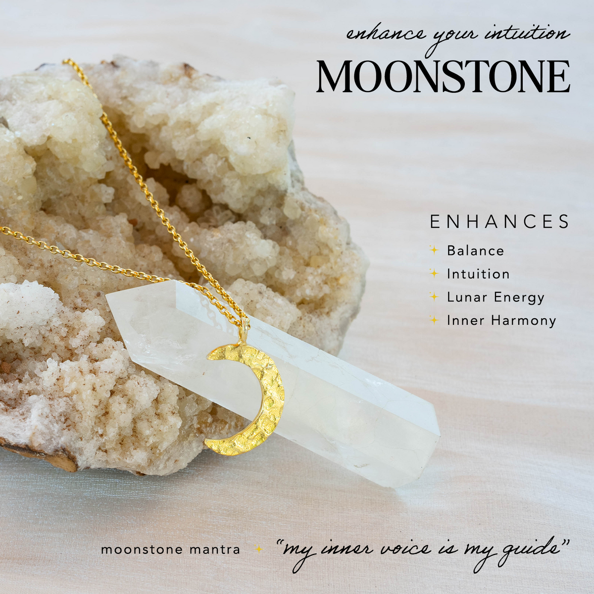 Golden Spirit Crescent Necklace