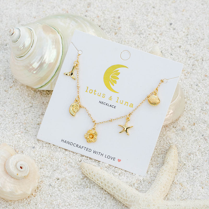 Ocean Treasures Metal Charm Necklace
