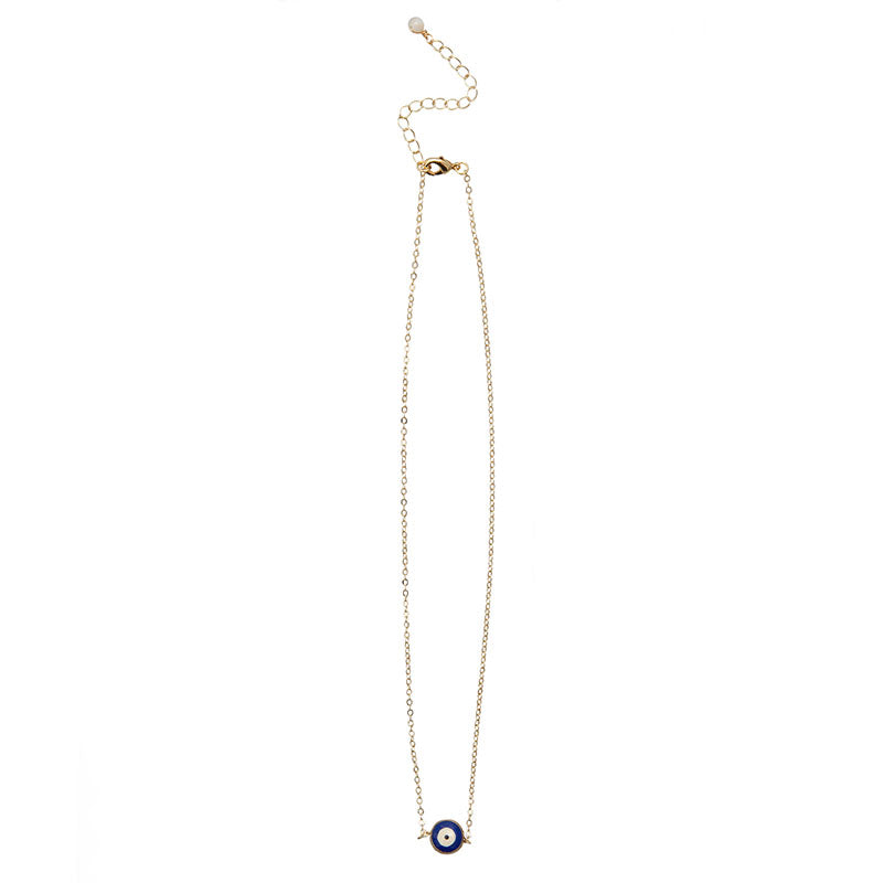 Gold Evil Eye Charm Necklace