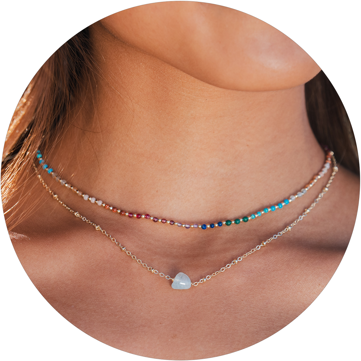 Divine Healer + Aquamarine Necklace Stack