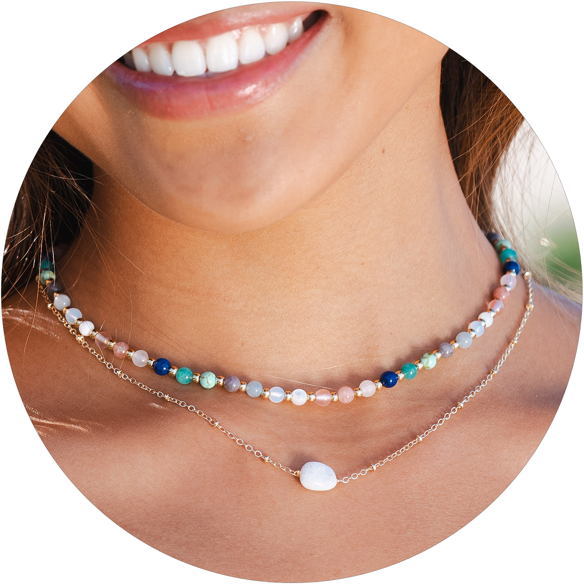 Spiritual Healer + Moonstone Necklace Stack