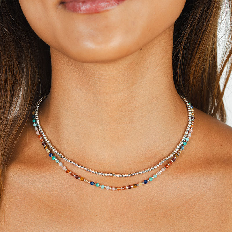 Silver 3mm Bead Necklace