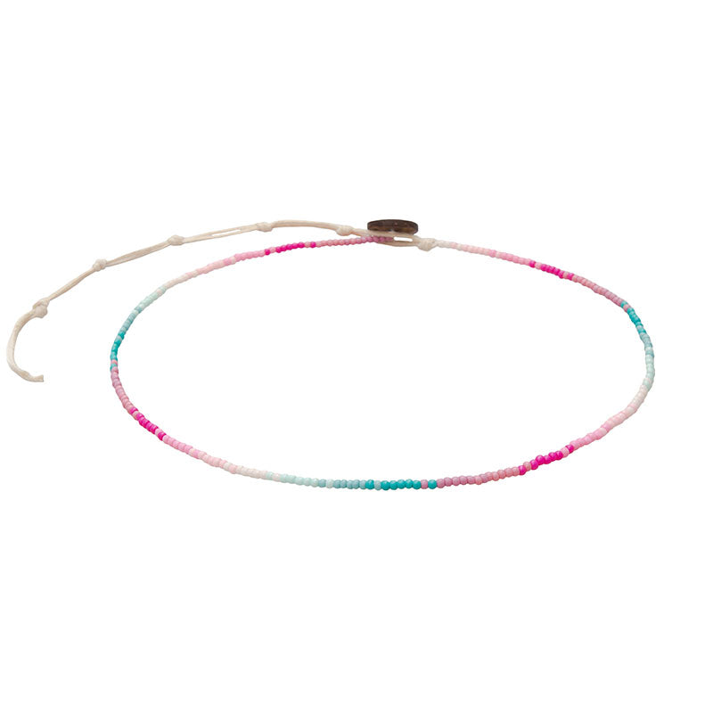 Miami Summer Seed Bead Necklace, flat lay