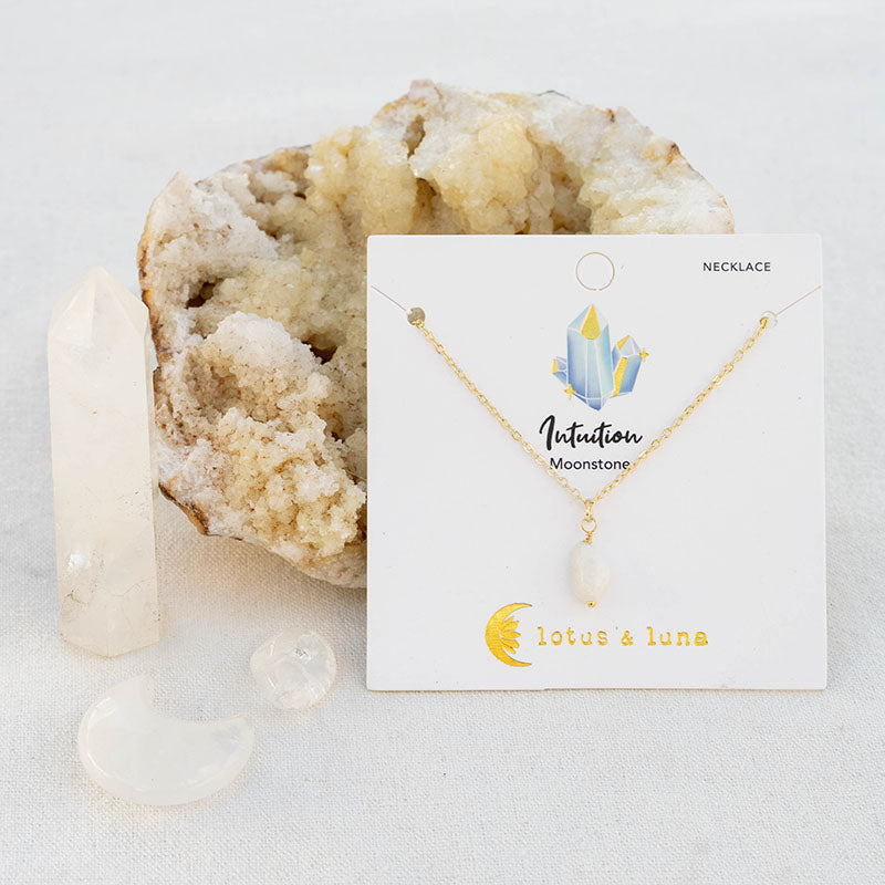 Moonstone Drop Necklace