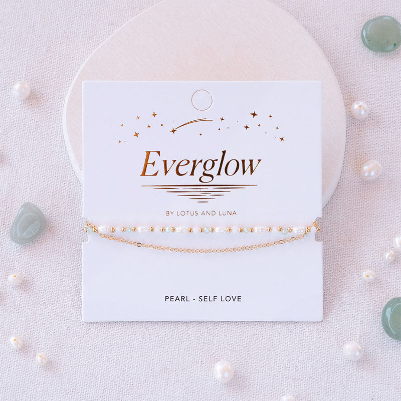 Eden Everglow Bracelet, on card with stones