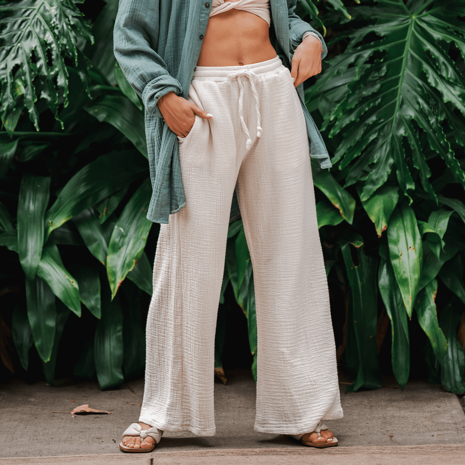 Cream Cotton Cabana Pants Lotus and Luna LotusAndLuna