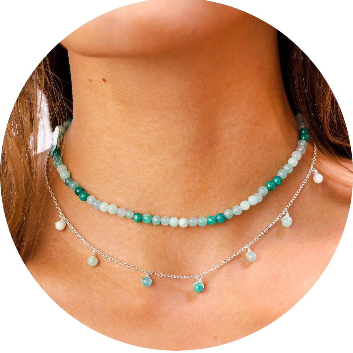 Inner Peace 4mm + Dewdrop Necklace Stack