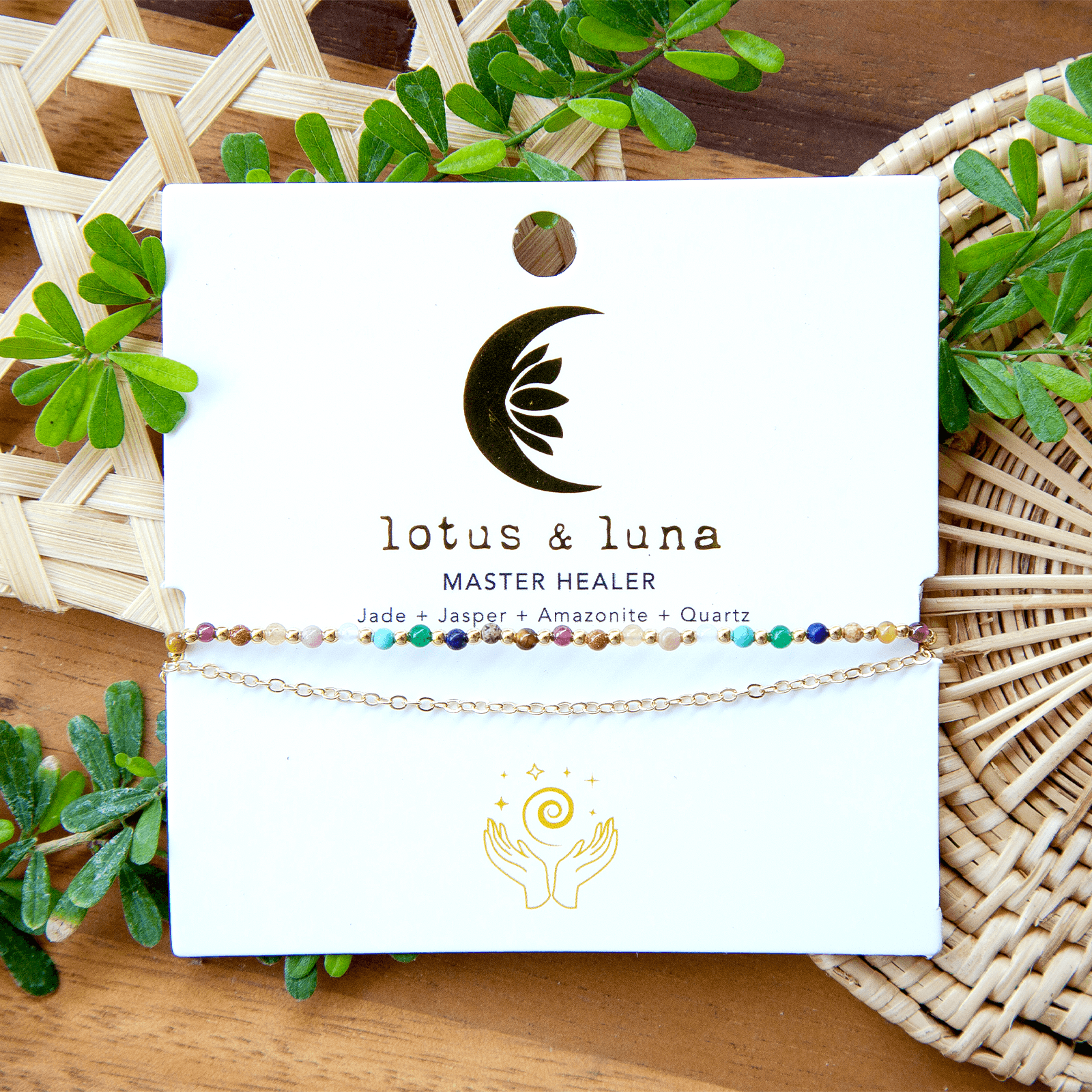 Master Healer 2mm Layered Bracelet Stack | Lotus And Luna