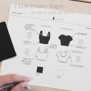 Video showing the design process of our short sleeve and tank top athletic tops.