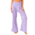 Lavender Purple Crinkle Gauze Cotton Pants for Beach and Lounge
